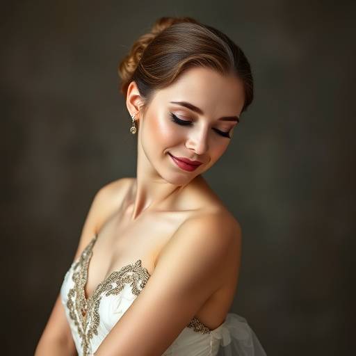 Headshot of Seraphina Moreau, a graceful woman with an elegant posture, wearing dance attire.